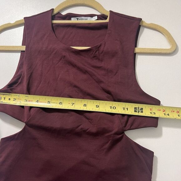 T Alexander Wang Top Womens S Bodycon Slimming Open Back Maroon Sleeveless - Picture 4 of 6